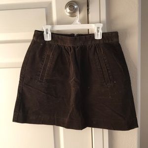J. Crew Chocolate Brown Corduroy Skirt